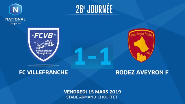 J26 : FC Villefranche B. - Rodez Aveyron F. (1-1), le résumé