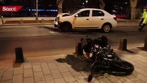 Üsküdar’da motosiklet ile otomobil kafa kafaya çarpıştı