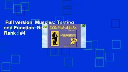 Full version  Muscles: Testing and Function  Best Sellers Rank : #4