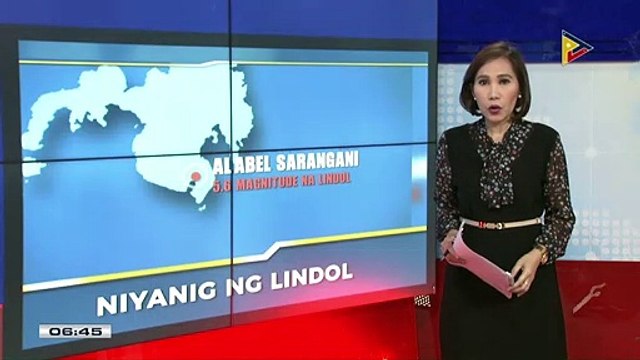 Sarangani, niyanig ng magnitude 5.6 na lindol