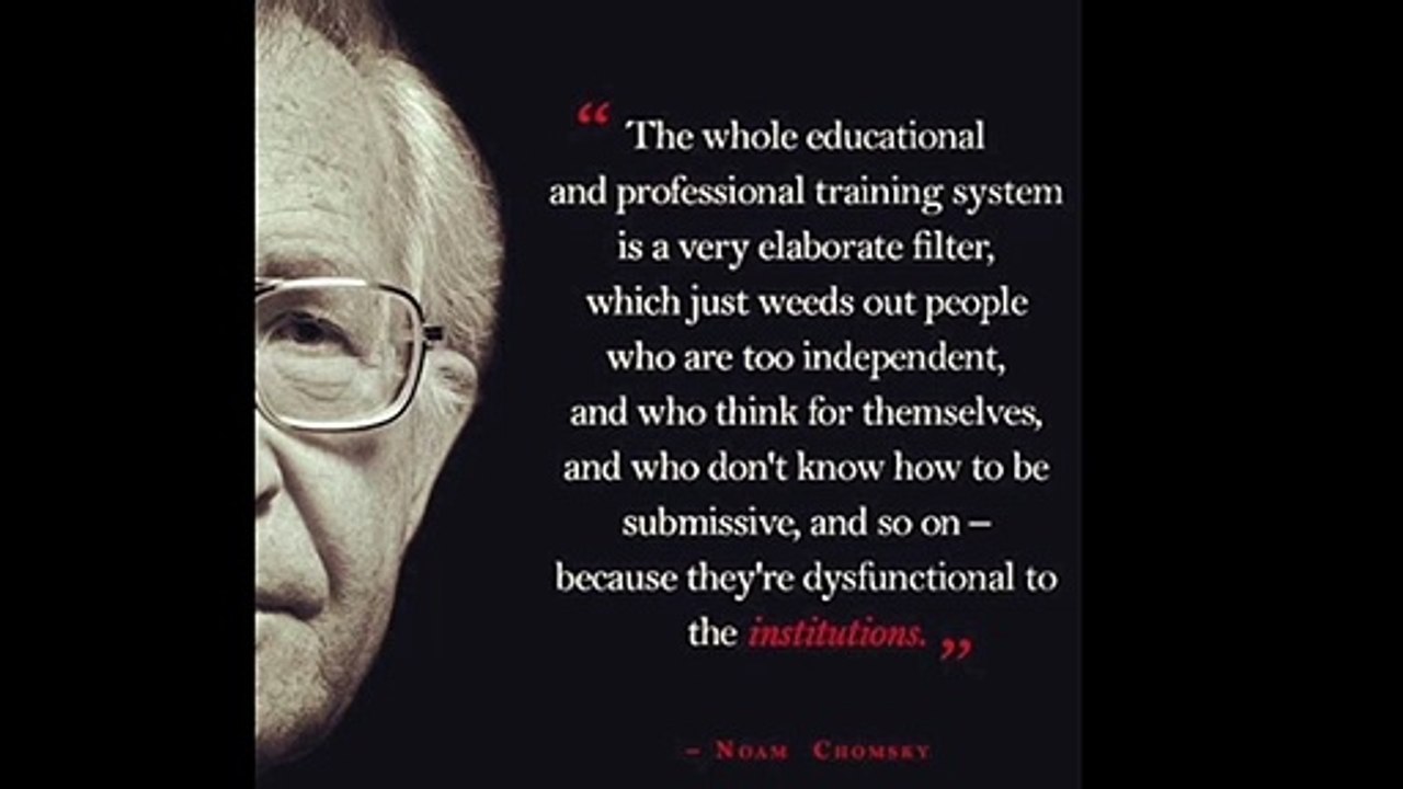 Noam Chomsky : Conformity and obedience (people in high place has internalize the ideology)