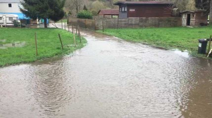 LIEGE - Hony - inondations , L’Ourthe déborde