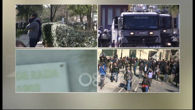 Ora New - Përplasje para parlamentit me gaz lotsjelles dhe ujë