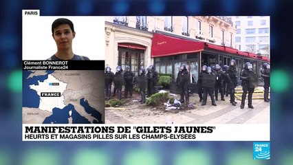 Manifestations des Gilets jaunes : "les affrontements se poursuivent sur les Champs-Elysées"