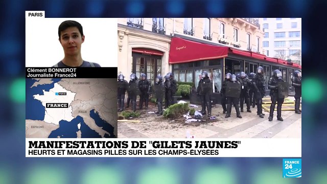 Manifestations des Gilets jaunes : les affrontements se poursuivent sur les Champs-Elysées