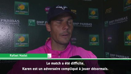 Indian Wells - Nadal : ''J'espère être à 100% face à Roger''