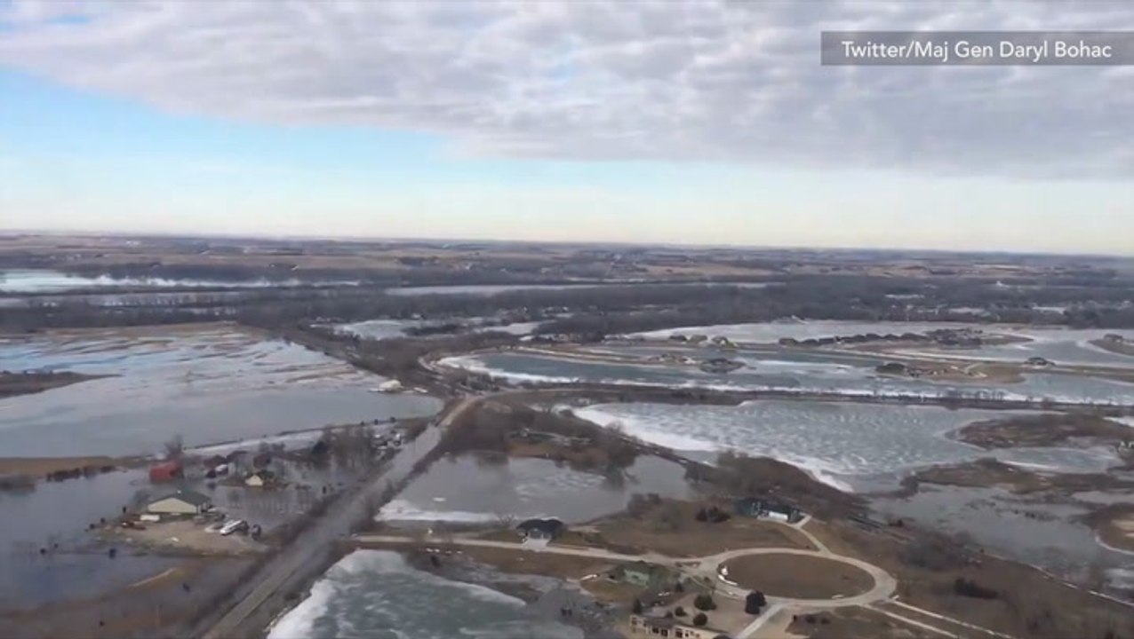 Aerial captures how extensive floodwaters have spread