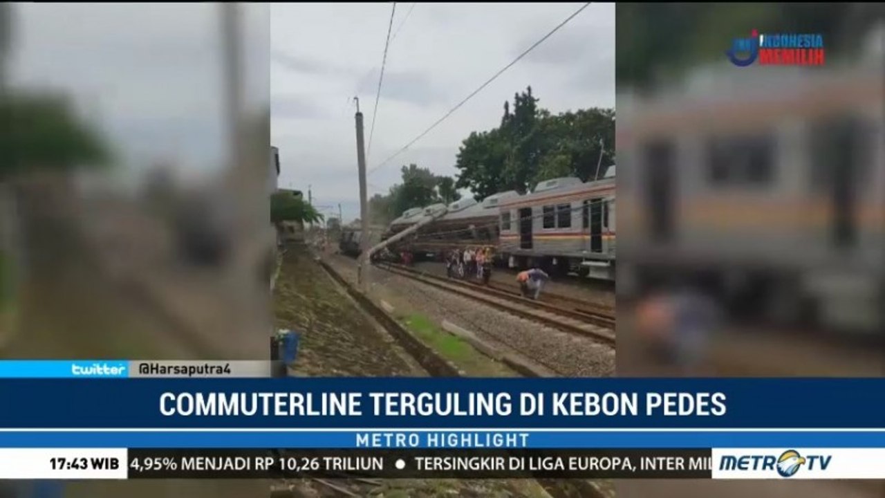 Commuter Line Terguling di Kebon Pedes