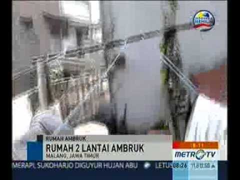 Video Amatir Detik-detik Rumah Ambruk di Malang