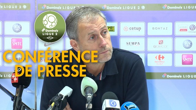 Conférence de presse Grenoble Foot 38 - AS Nancy Lorraine (1-0) : Philippe HINSCHBERGER (GF38) - Alain PERRIN (ASNL) - 2018/2019