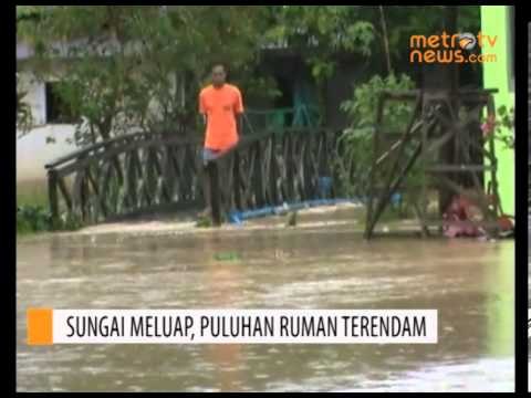 Sungai Ampal Meluap, Puluhan Rumah Terendam Banjir