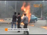 Kecewa Dengan Bupati Pamekasan, Mahasiswa Bakar Mobil