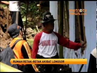 Tanah Longsor, Puluhan Rumah Retak Retak