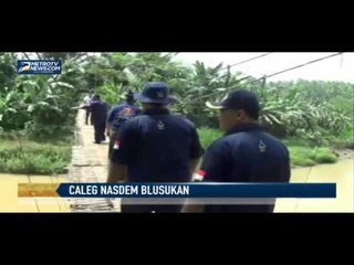 Caleg NasDem Tinjau Jembatan Gantung Rusak
