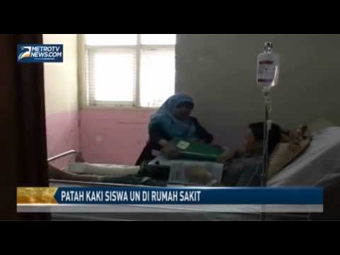 Patah Tulang Kaki, Seorang Siswa di Bandung UN di Rumah Sakit