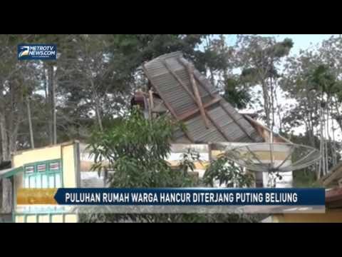 Puluhan Rumah Warga Hancur Diterjang Puting Beliung