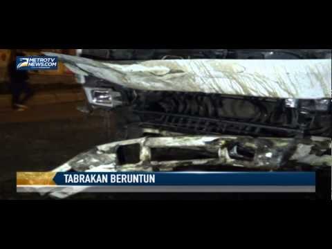 Tabrakan Beruntun, Satu Pengemudi Tewas Tergencet Truk Kontainer