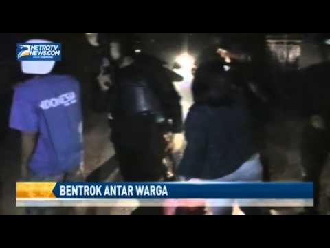Bentrok Antar Warga di Makassar Dibubarkan Paksa Brimob