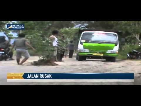 Protes Jalan Rusak, Warga Tanam Pohon di Jalan