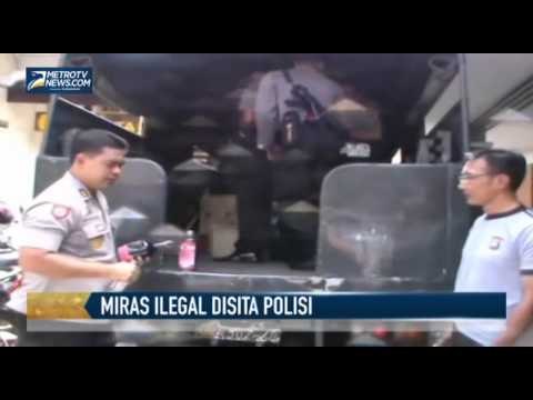 Ratusan Botol Miras Ilegal Disita Polisi