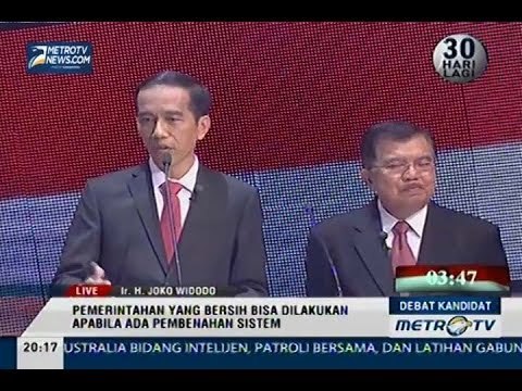 [Debat Kandidat] Jokowi-JK Menjelaskan 'Demokrasi, Pemerintahan Bersih, dan Kepastian Hukum' (2)