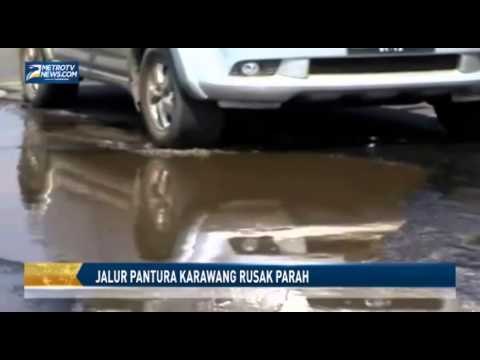 Jalur Pantura Karawang Rusak Parah