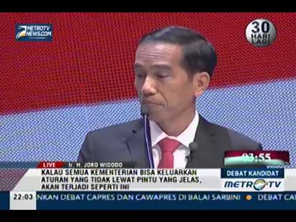 [Debat Kandidat] Prabowo: Pintu Harus Satu, Sehingga Akan Kelihatan dan Sejalan dengan Pusat