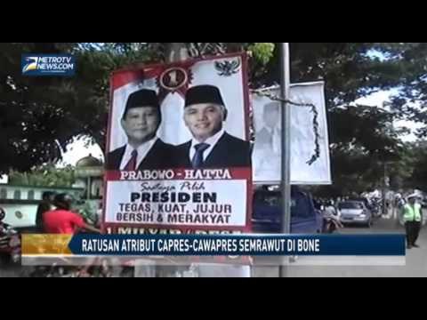 Ratusan Atribut Capres Cawapres Semrawut di Bone