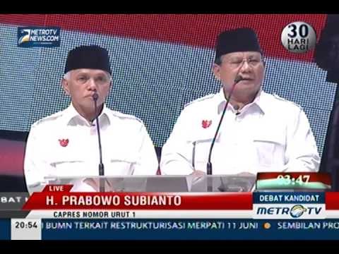 [Debat Kandidat] Prabowo: Tidak Ada Pengikut Jelek, Hanya Ada Pemimpin yang Jelek