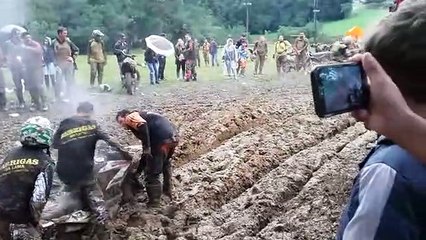Motorcycles left in the mud