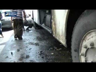 Bus AKAP Tabrak Motor Hingga Terbakar
