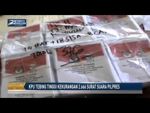 KPU Tebing Tinggi Kekurangan 2 666 Surat Suara Pilpres