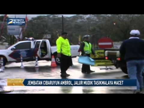 Jembatan Cibaruyun Ambrol, Jalur Mudik Tasikmalaya Macet