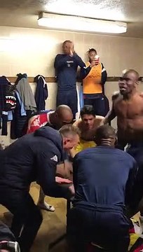 La joie du vestiaire après la victoire face au FC Lyon