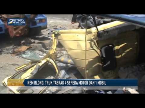 Rem Blong, Truk Tabrak 4 Sepeda Motor dan 1 Mobil