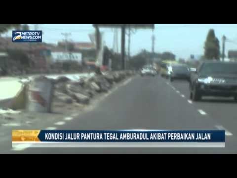 Jalur Pantura Tegal Amburadul Akibat Perbaikan Jalan