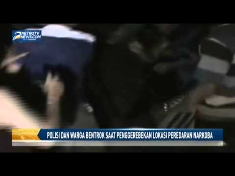 Polisi dan Warga Bentrok Saat Penggerebekan Lokasi Peredaran Narkoba