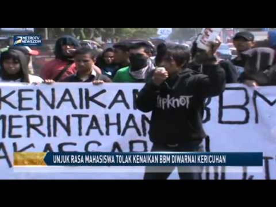 Unjuk Rasa Mahasiswa Tolak Kenaikan BBM Diwarnai Kericuhan