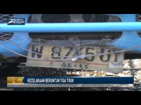 Tiga Truk Tabrakan, Satu Tewas