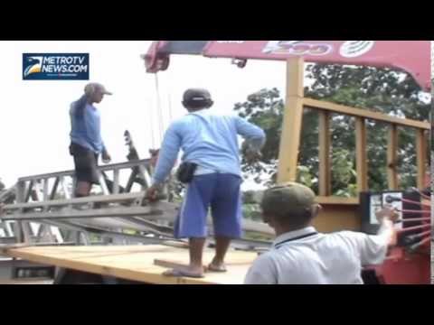 Jembatan Lintas Provinsi yang Putus Diperbaiki