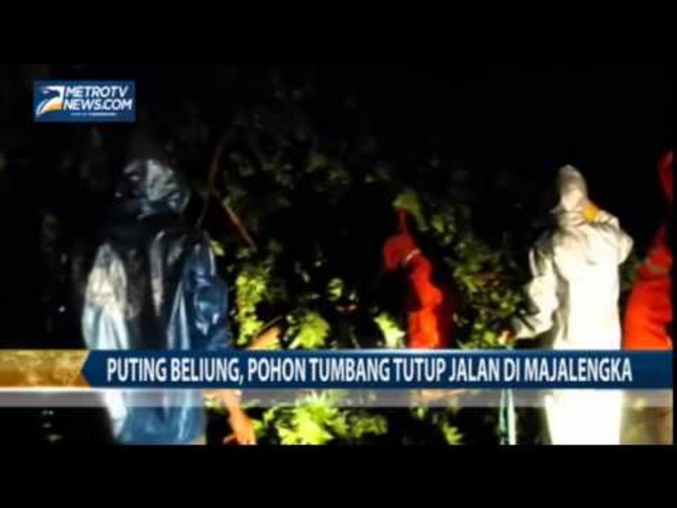 Puting Beliung, Pohon Tumbang Tutup Jalan di Majalengka