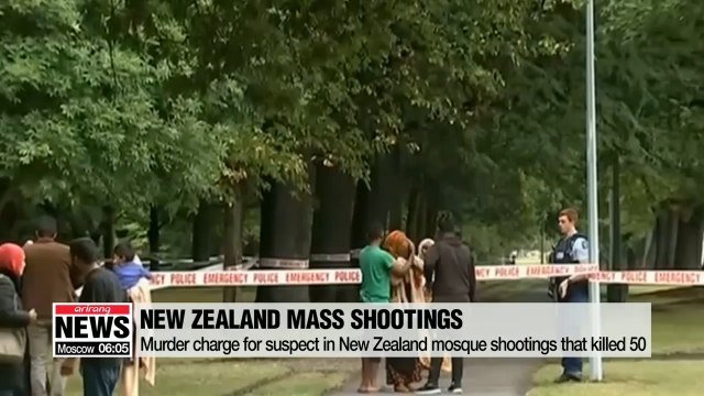 Murder charge for suspect in New Zealand mosque shootings that killed 50