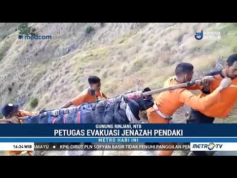 Detik-detik Evakuasi Jenazah Pendaki dari Gunung Rinjani