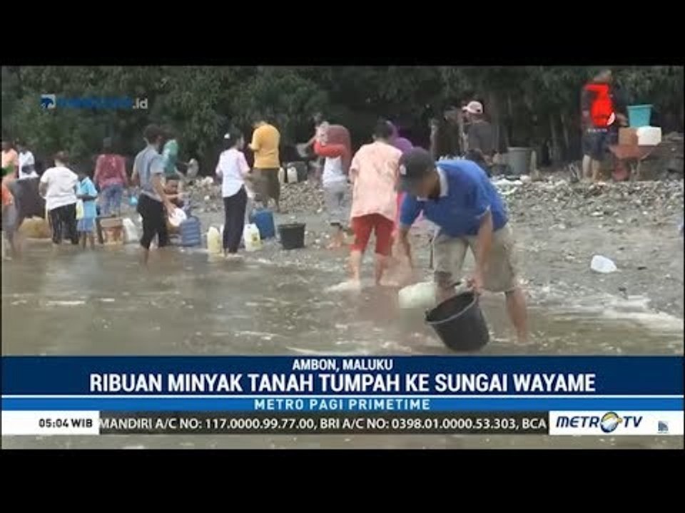 Warga Berebut Minyak Tumpah Di Ambon