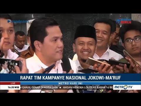 Erick Thohir Lanjutkan Rapat TKN Di Hari Kamis