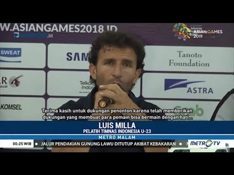 Luis Milla Bangga Timnas U-23 Juara Grup A Lolos Ke 16 Besar Sepakbola Asian Games 2018