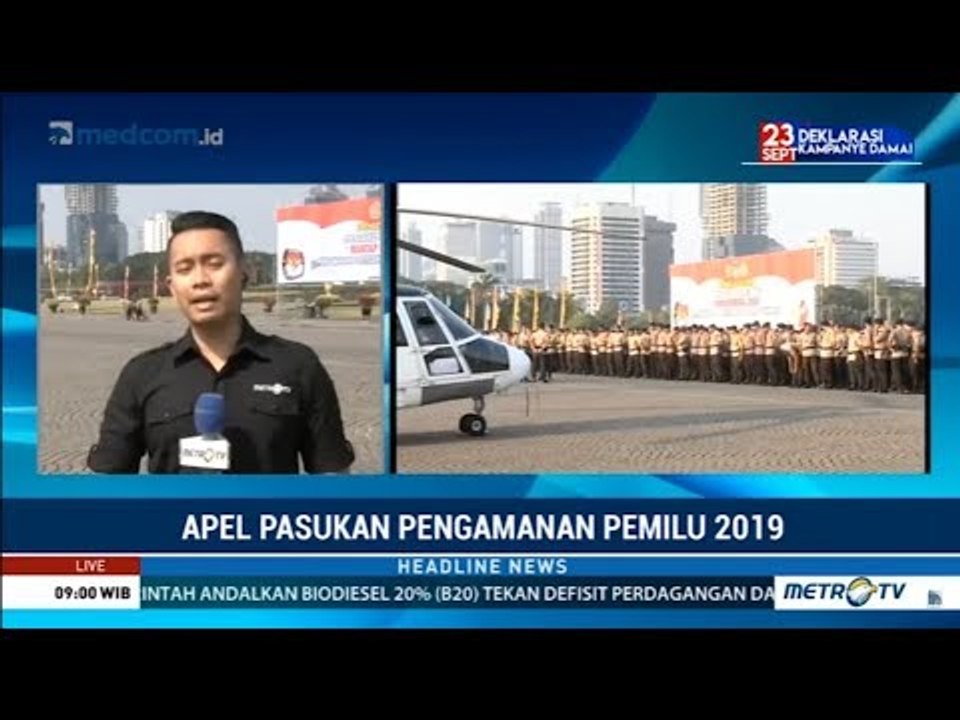 Mengamankan Pemilu Dimulai Sekarang : Polri-TNI Gelar Apel Gabungan Pengamanan Pemilu 2019