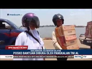 Ramai Warga Banjarmasin Datangi Pangkalan TNI AL Serahkan Bantuan Gempa Palu