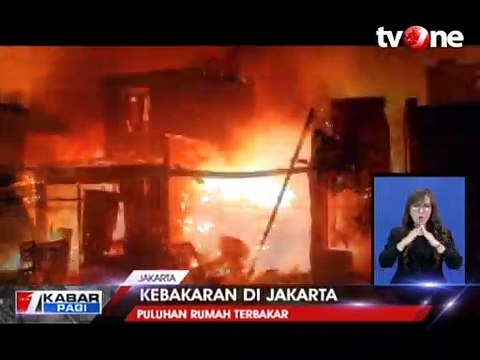 Kebakaran Besar di Krukut Hanguskan Puluhan Rumah