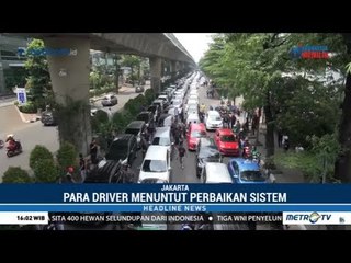 Demo Driver Ojek Online, Lalin Blok M Macet Parah